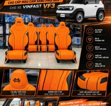 May Ghế Da Nappa Cho VinFast VF3 Màu Cam Phối Đen | Auto 365 Quận 7