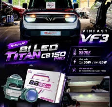Độ Bi LED TITAN CB150 PRO Cho VinFast VF3 – Cos 55W, Pha 65W