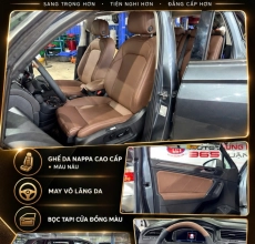Nâng Cấp Nội Thất Volkswagen Tiguan – Ghế Da Nappa Nâu, Vô Lăng & Tapi Cửa Đồng Bộ
