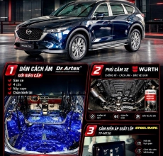Nâng Cấp Mazda CX-8 – Cách Âm Dr.Artex, Phủ Gầm WÜRTH & Cảm Biến Steelmate