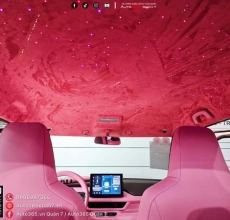  Bọc trần da lộn Alcantara màu Hồng cho xe VF3 