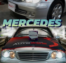 MERCEDES 180 CỔ ĐIỂN NÂNG CẤP ÁNH SÁNG – CẶP ĐÈN PLATINUM TITAN 