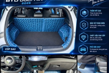 Thảm Sàn 360° Full Xe Cho BYD Dolphin 2026 – Rối Lưng Ghế & Cốp Sau
