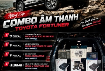 Độ Âm Thanh Focal Cho Toyota Fortuner – Combo Flax Evo, Slatefiber & Helix DSP